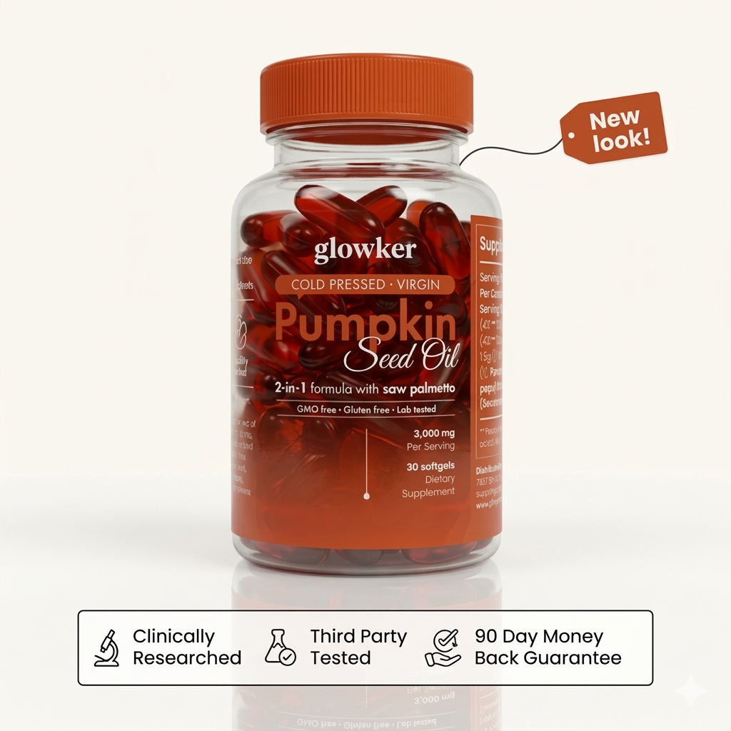 GLOWKER® Pumpkin Seed Oil & Saw Palmetto Capsules