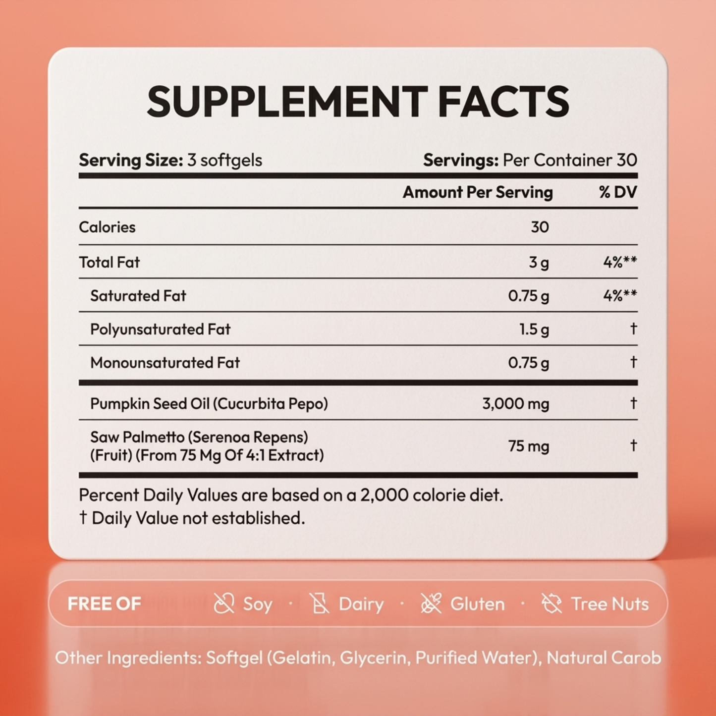 GLOWKER® Pumpkin Seed Oil & Saw Palmetto Capsules